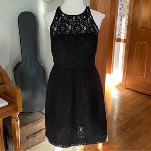 J Crew Pamela lace overlay dress size 8 black formal